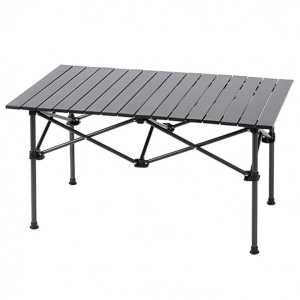 Masă pliabilă, cu cadru metalic și blat rezistent, pentru camping – 95x56x50 cm, eCarla, SC09SZ