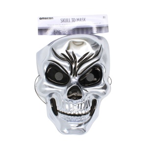 Mască pentru Halloween, Amscan, model craniu metalizat, one size