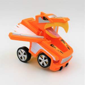 Mașinuță convertibilă, tip robot Eagle, Deluxbase, culoarea portocaliu