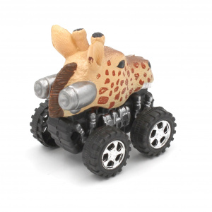 Mașinuță cu sistem friction girafă multicolor - Img 2