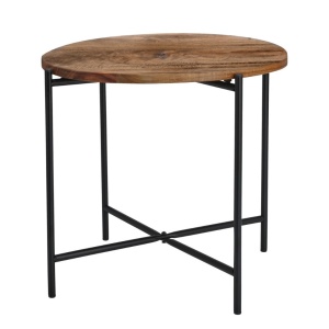 Măsuță de cafea din lemn acacia și metal, diametru 45 cm, înălțime 38 cm - Trends 4 You