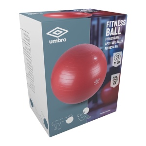 Minge pentru gimnastică, yoga, aerobic, pilates, recuperare, Umbro, 75 cm, roșu