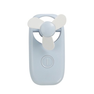 Mini ventlator portabil, cu baterii și LED, 11x4.8 cm, baby blue