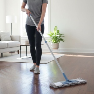 Mop din microfibră cu mâner telescopic, Ultra Clean, 44x14 cm