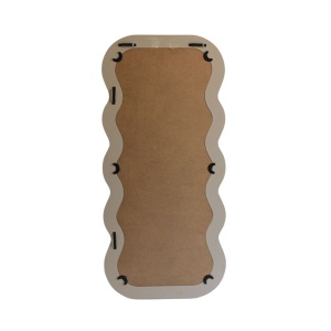 Oglindă decorativă cu ramă ondulată – 37x80 cm, sticlă + cadru MDF, gri