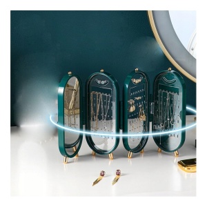 Organizator pliabil pentru bijuterii, tip dulap Ecarla, culoarea verde, 23.5 cm. CB38ZIE