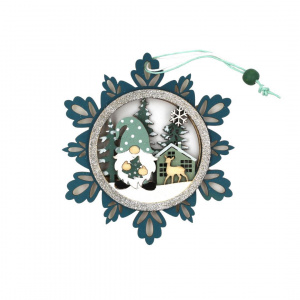 Ornament brad Fulg cu pitic 11x11 cm - Img 1