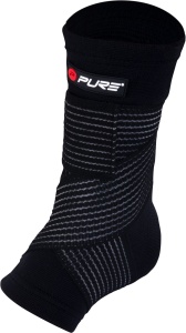 Orteză pentru Gleznă Tricotat Pure 2 Improve – Mărimea M | Negru | Bandă Elastică cu Velcro