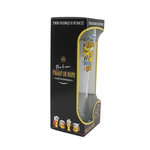 Pahar bere, 500 ml, mesaj funny “Oamenii buni zâmbesc și beau bere!"