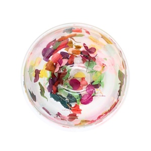Pahar cu inserție de flori uscate multicolor, hortensie, pereți dubli, sticlă borosilicată, 250 ml, Aurora Bloom