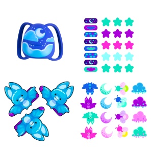 Păpușă Mini Decora Batty 13 cm cu Accesorii – Păpușă de Personalizat, Peste 40 Surprize, păr lung, colecția Decora Girlz