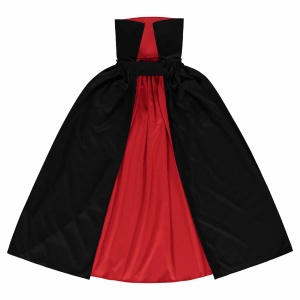 Pelerină reversibilă, Halloween, cu guler, pentru copii, culoarea negru-roșu, one size
