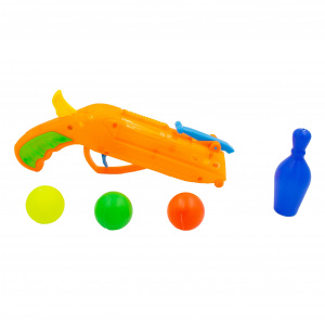 Pistol cu bile jucarie Ping-Pong portocaliu