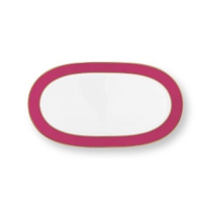 Platou din porțelan, Pip Studio, Gold-Pink, 28x16x2cm, colecția Pip Chique