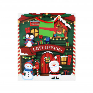 Pungă cadou Crăciun SDE M SANTAS CABIN