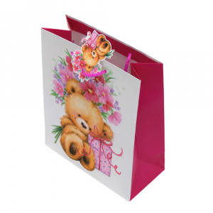 Punga cadou hartie XL TEDDY FLORAL
