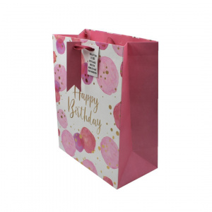 Pungă de cadou hârtie L B-day Pink