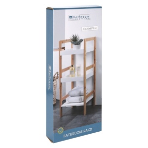 Raft baie cu 3 polițe, MDF și bambus, 30x30x72 cm, Bathroom Solutions