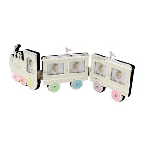 Ramă Foto Copii AZAY Tip Tren, 5x5 cm, Ramă Foto Multiplu Bebe, Decor Cameră Copil, Cadou Nou-Născut, Cutie Cadou Inclusă