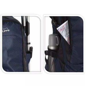 Rucsac pliabil Redcliffs 40 L, cu buzunare, 33×19×54 cm, culoare bleumarin