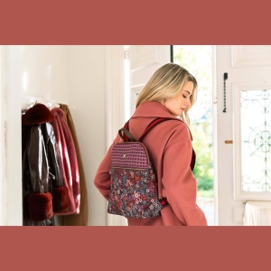 Rucsac Finlee damă, Pip Studio, Red, 28x11x36 cm, colecția Tutti i Fiori