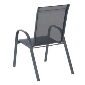 Scaun de grădină Jumi, modern, cu cadru metalic, model FIESTA, culoare gri