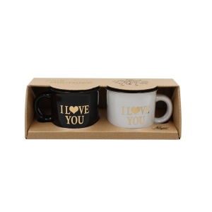 Set 2 Cești Espresso, Nekupto – “I ♥ YOU”, 2 x 80 ml