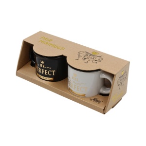 Set 2 Cești Espresso, Nekupto – “Mr. Perfect & Mrs. Always Perfect”, 2 x 80 ml