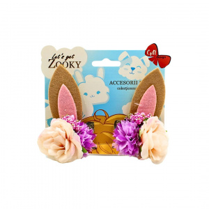 Set 2 clame Zooky urechiușe floricele mov