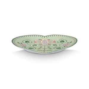 Set 2 farfurii, formă de inimă, Pip Studio, Light Green, 21.5 cm, colecția Lily & Lotus