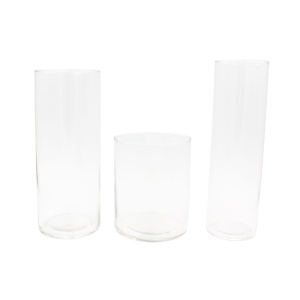 Set 3 vaze decorative, din sticlă, formă cilindrică, Arti Casa