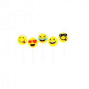 Set 5 lumânări party Smiley