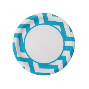 Set 8 Farfurii 23 cm Chevron Turcoise