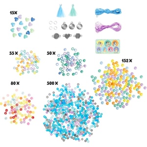 Set brățări Bluey cu 1500 mărgele, șnururi & charm-uri, Totum, 3+ ani