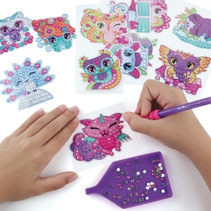Set creativ 12 stickere strălucitoare cu diamante artificiale – Nebulous Stars, Dazzling Stickers, 7+ ani