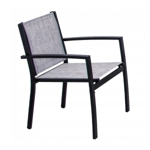 Set mobilier de grădină Jumi, canapea, 2 fotolii și măsuță de cafea, oțel și textilenă, gri