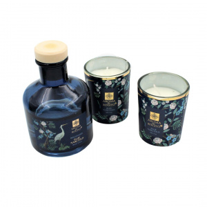 Set odorizant cameră și două lumânări blue narcissus