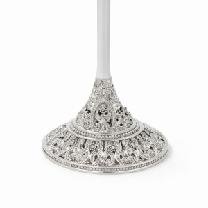Set pahare șampanie AZAY argintiu vintage cu cristale, 26.9 cm, pahare flute elegante, cadou premium cu cutie și tissue paper