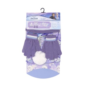 Set pentru copii, cu căciulă, mănuși, guler și cutie cadou, personaj Frozen, Cerda