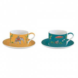 Set porțelan, 2 căni și farfurioare, Marajah, 240 ml, Easy Life
