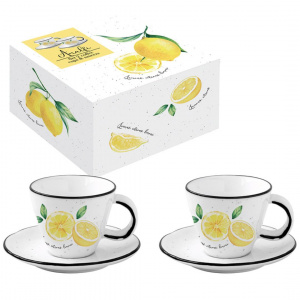 Set porțelan 2 cești și farfurii 120ml Amalfi