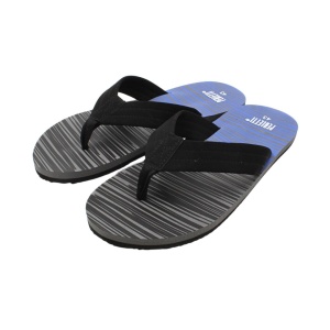 Șlapi flip-flop bărbați, Perletti, negru cu albastru