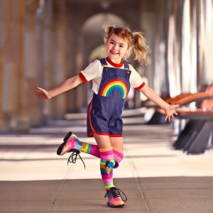 Șosete lungi colorate Madmia pentru fete Ice-cream toddler 3-5 ani