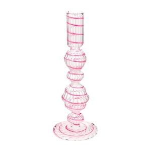 Suport din sticlă, Pip Studio, Swirl Pink, 22 cm, colecția Jolie