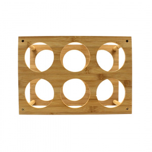 Suport pentru 6 sticle de vin, bambus, 35x24x18.5 cm, Excellent Houseware