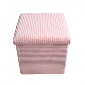 Taburet cu spațiu depozitare 38x38x38 cm reiat mare roz