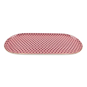 Tavă din porțelan, Pip Studio, Dark Pink, 25 cm, colecția Flowers Festival