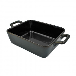 Tavita ceramica pentru gatit la cuptor verde-inchis