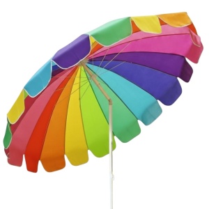 Umbrelă de plajă multicoloră, Jumi, model curcubeu, rezistentă UV, 220 cm