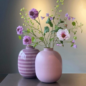 Vază decorativă din metal, dungi Lilac, 32cm, colecția Lily & Lotus, Pip Studio
